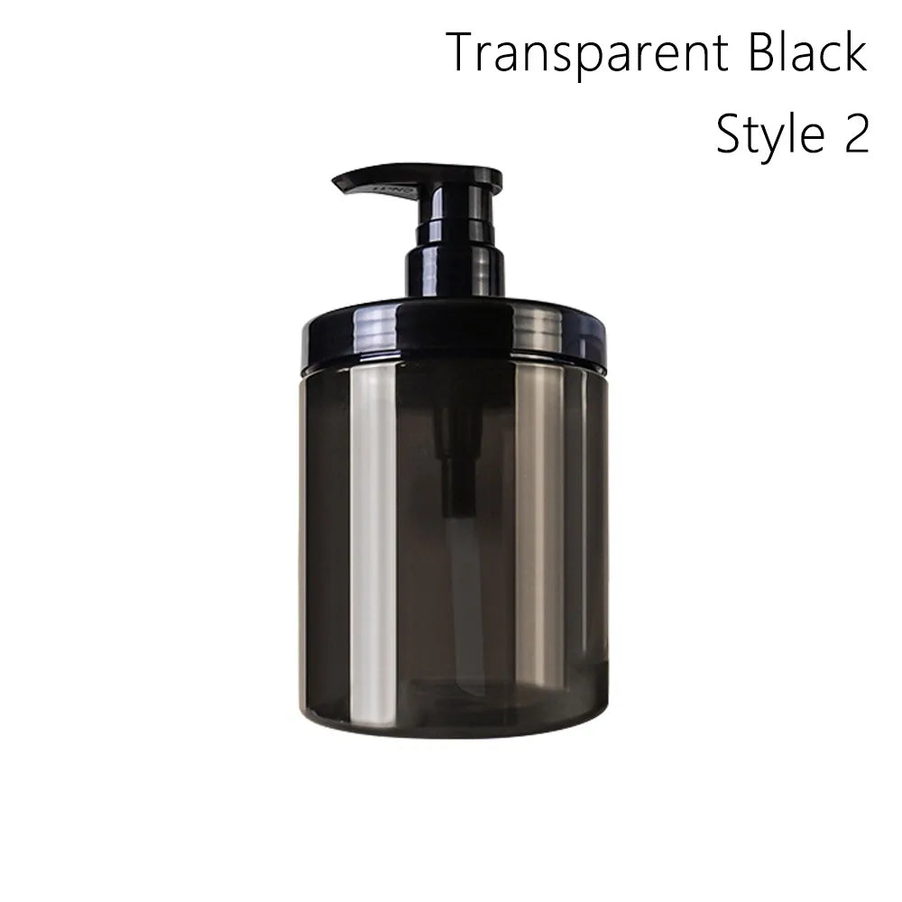 savon liquide flacon noir blanc transparent pompe rechargeable moderne bouteille large ouverture 300ml 500ml