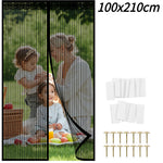 rideau porte magnétique anti insectes polyester noir maille fine moderne plié maison sécurité chambre