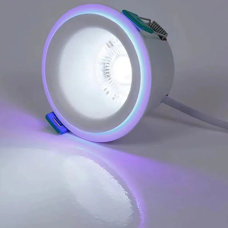 Spot LED moderne 9W 7W blanc violet grille aluminium clips câbles fixations domestiques ambreRGB