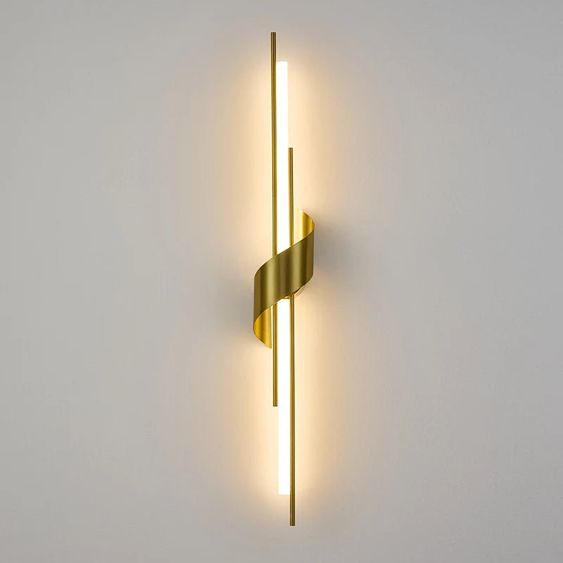applique murale moderne or noir élégante contemporaine chambre salon 122cm 60lm