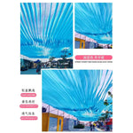 rideau decoratif vert blanc rose bleu rayures ondulees moderne decoration event