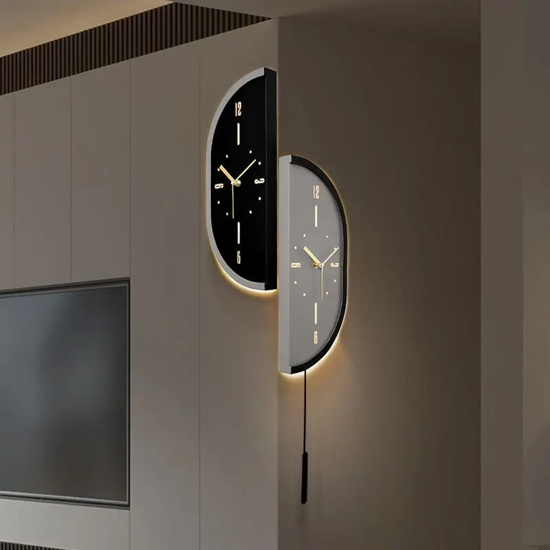 horloge murale moderne minimaliste aiguille quartz contemporain fixations murales salon silencieuse LED
