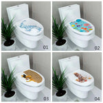 couvercle toilette adhésif fleurs coquillages motifs pieds moderne keep calm flush it