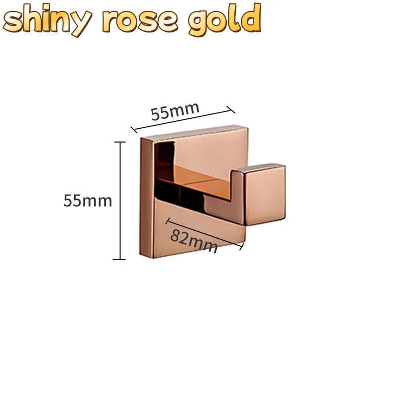 accessoires salle bain or rose moderne porte serviettes mural fixations métal