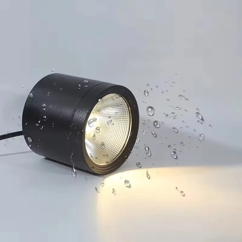 spot lumineux led noir moderne ip65 12w 18w 24w salle bain étanche 3000k 4000k
