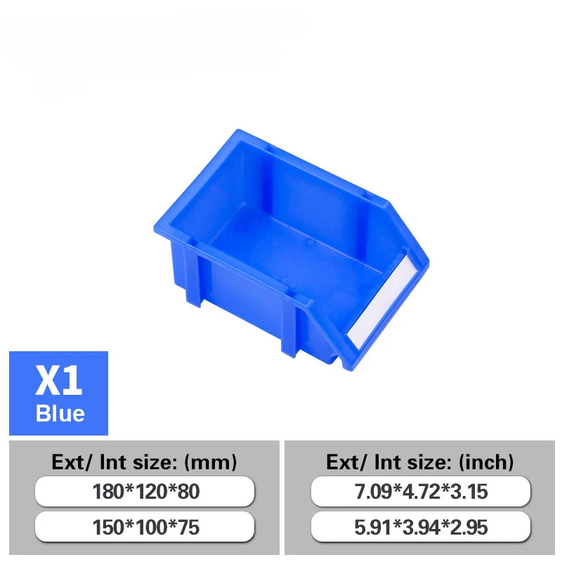 Bacs empilables gris foncé organisant outils et pièces