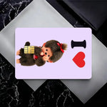 autocollants cartes visite illustration animée monchhichi coeurs géométriques réutilisables étanches single piece package