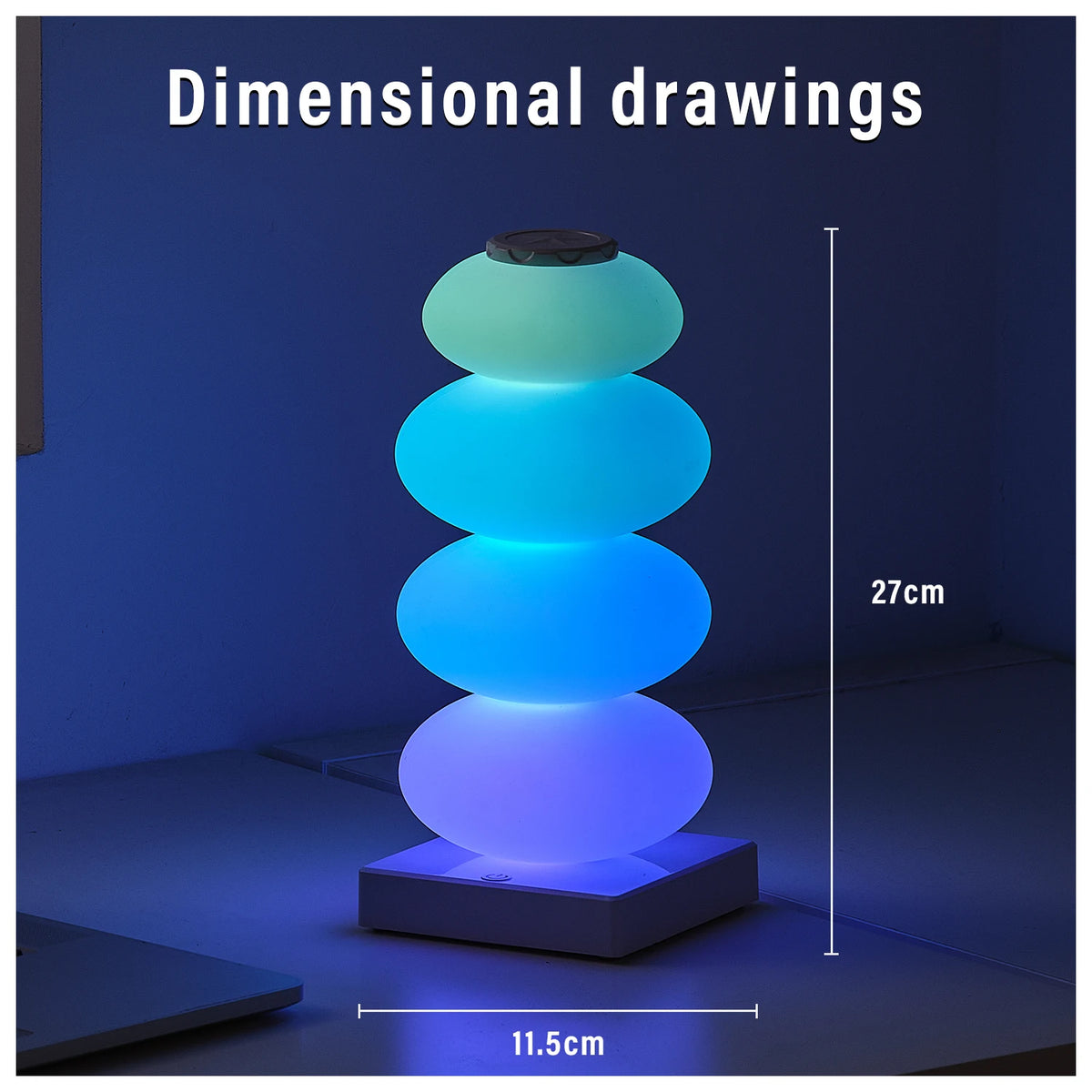 lampe table moderne bleu rose blanc toucher rgb changement couleur chambre coucher