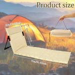 matelas pliable plage portable moderne beige uni sac rangement clips