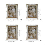 Cadre photo ornements dorés classique rose clair bleu clair décoration table adultes