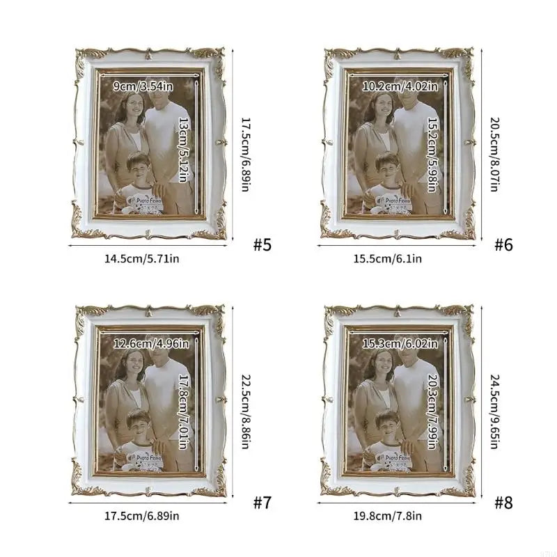 Cadre photo ornements dorés classique rose clair bleu clair décoration table adultes