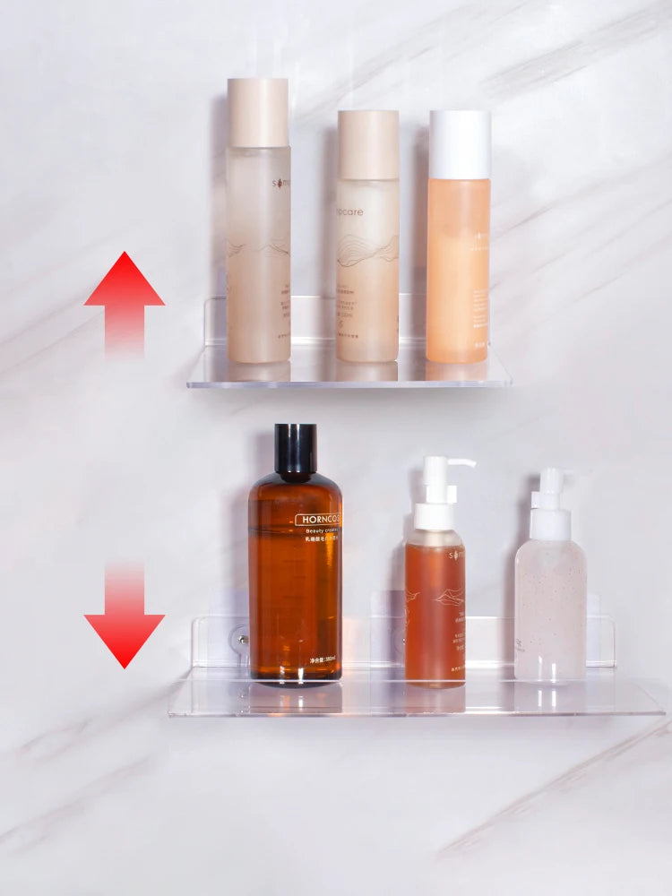 étagère murale flottante acrylique transparent moderne rangement salon salle bain cuisine enfant