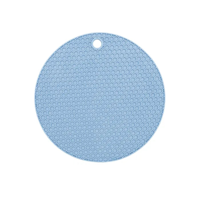 tapis table silicone réseau hexagonal bleu clair rose gris moderne antidérapant résistant taches cuisine