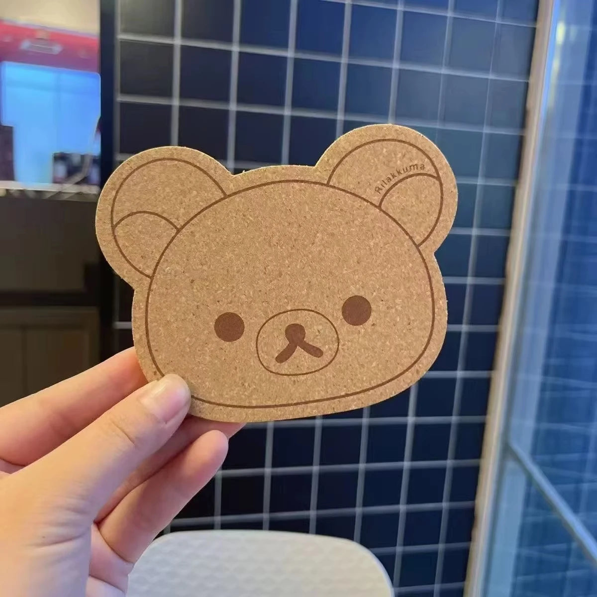 décoration murale kawaii tête d'ours liège motif rilakkuma mignon pinces linge fixations sans perçage