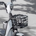 panier avant vélo électrique noir couvercle plastique structure grille utilitaire transport fruits légumes