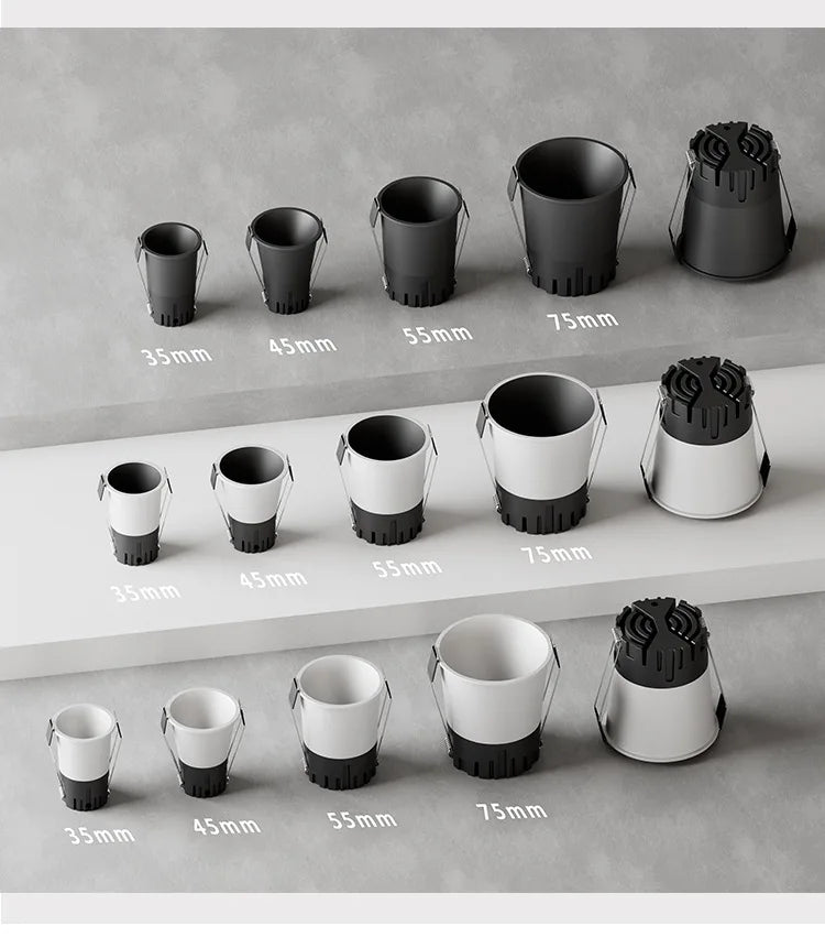 Spot LED moderne blanc noir 75mm 249lm 2700k 6500k DALI dimmable(touch) aluminium