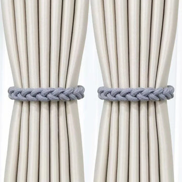 rubans fenêtre adhésifs gris blanc jaune tissés modernes bohémiens polyestercoton