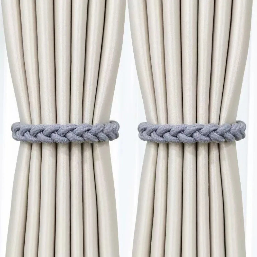rubans fenêtre adhésifs gris blanc jaune tissés modernes bohémiens polyestercoton