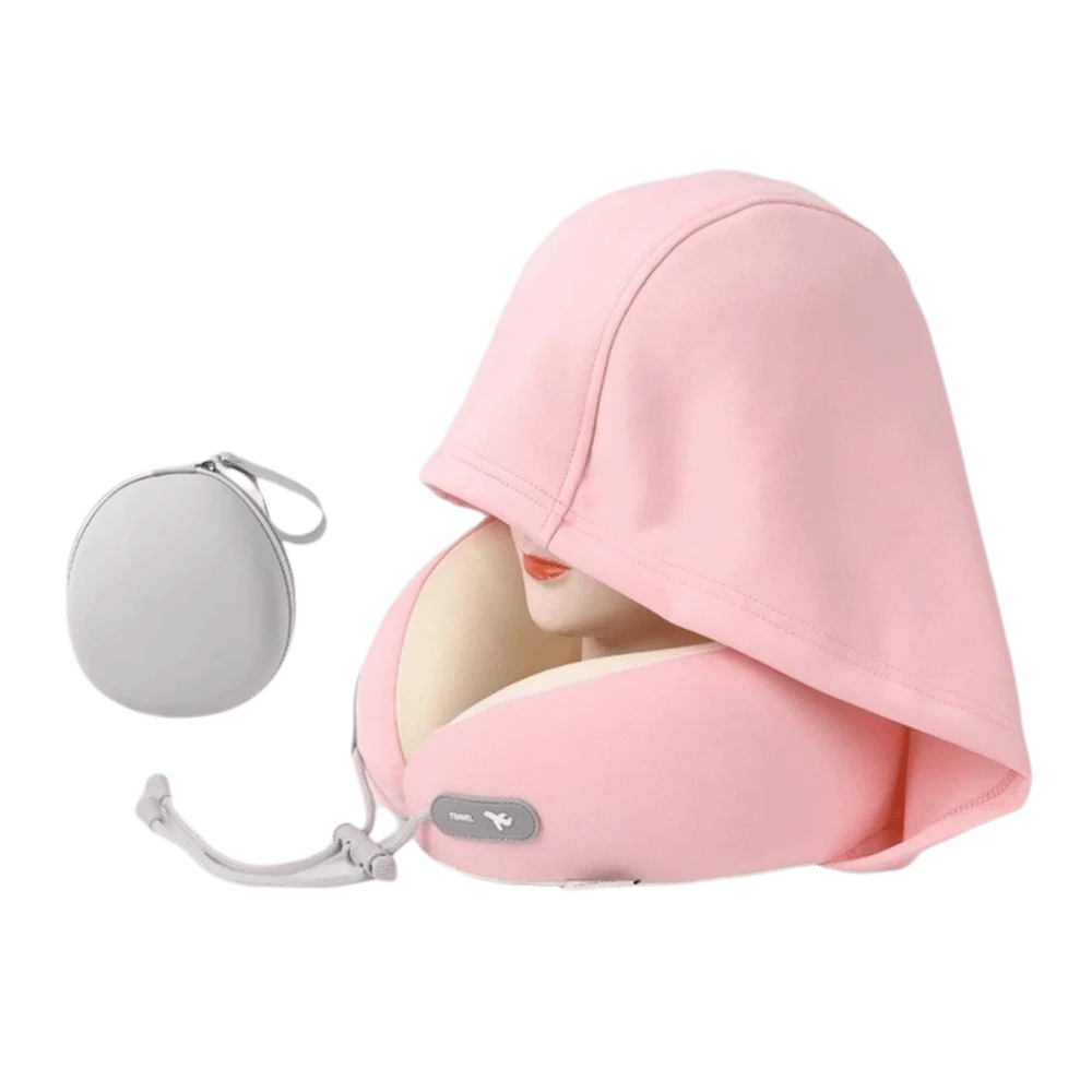 oreiller cou voyage forme mousse mémoire forme ergonomique doux velouté moderne bleu jaune rose