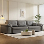 canapé moderne marron cuir lisse coussins forme minimaliste italien luxueux fixations