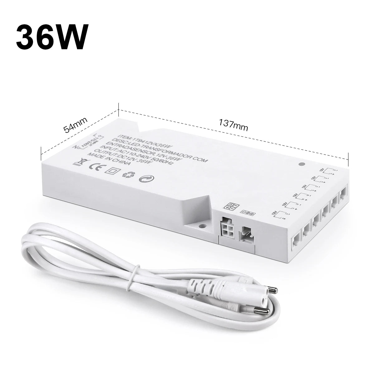 transformateur alimentation led 12v blanc moderne câble dupont indicateur 110v 250v 105mm 39mm