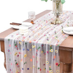 table table fleurée transparente rouge jaune bleu verte fete mariage deco romantique echangement saisonnelle