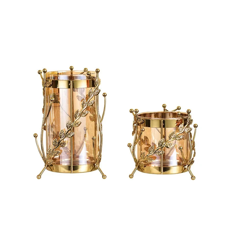 vases modernes or transparent branches dorées motifs floraux vase table élégant hydroponique décoration intérieure