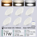 spots led blancs modernes 10w 14w 17w 20w 24w 6w commutateur rotatif ac100240v