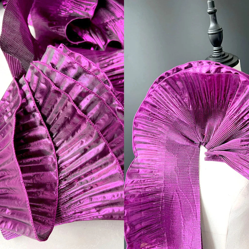 écharpe plissée dentelle polyester mariage rose rouge vert or bleu violet elastique mode opaque