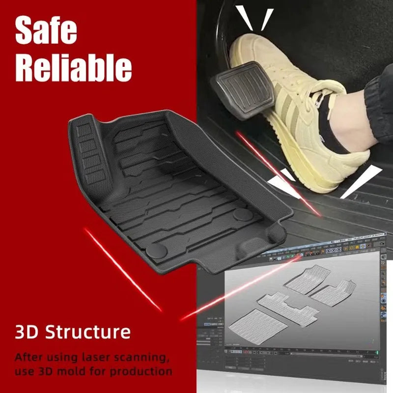 tapis sol caoutchouc noir rayures horizontales imperméable protection tpe moderne voiture easy clean