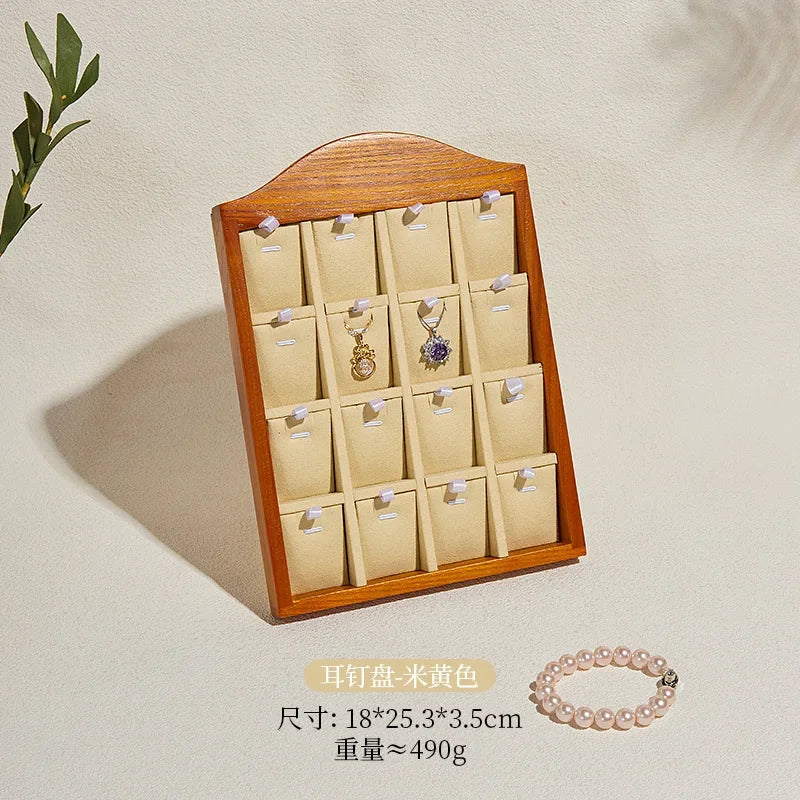 boîte bijoux bois naturel moderne clips beige gris clips bijoux rangement