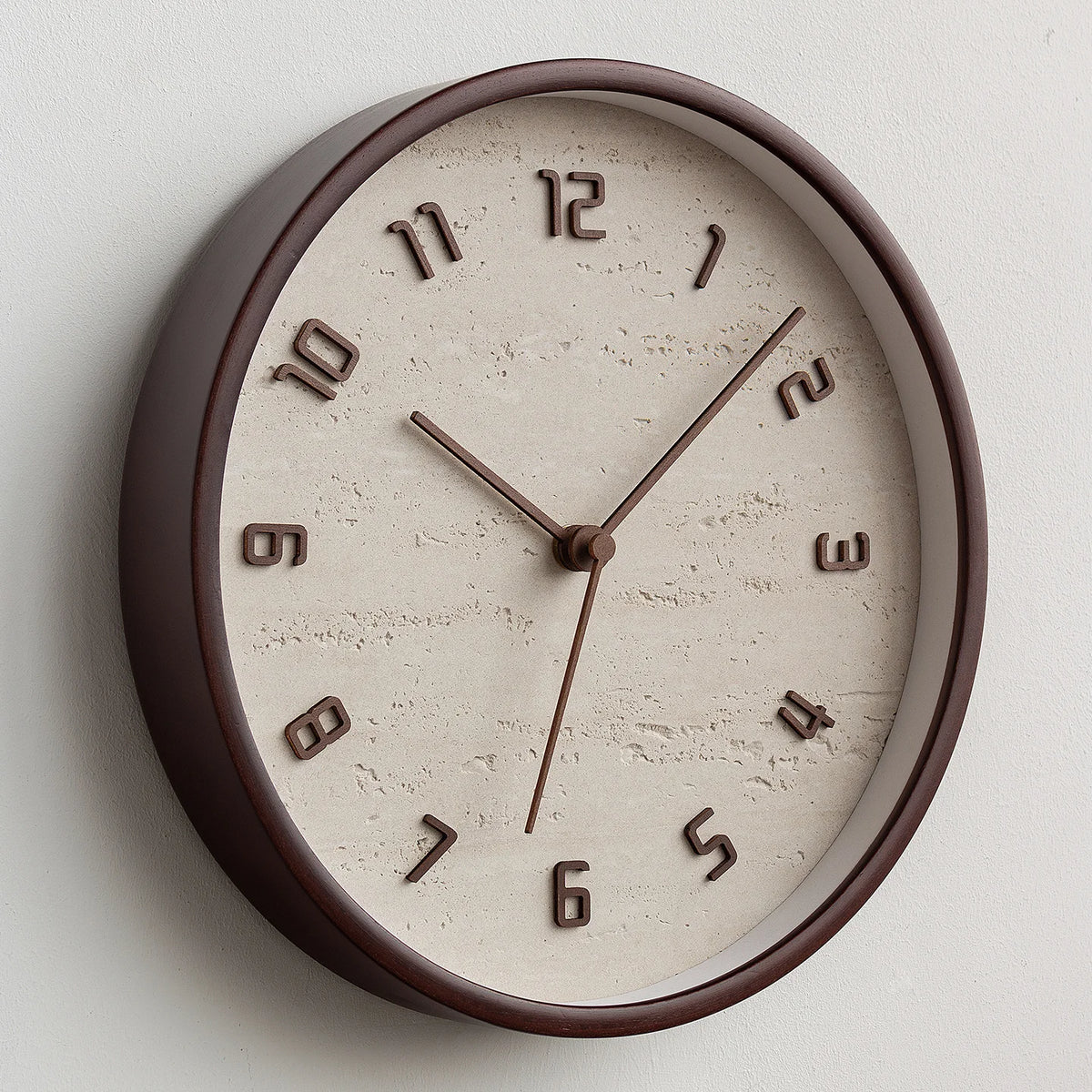 horloge murale bois minimaliste quartz aiguille sourdine salon decoration unique