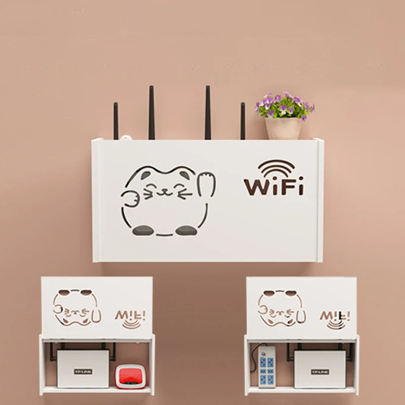 cache réseaux souriant wifi antennes décoration moderne blanc ventilation grille