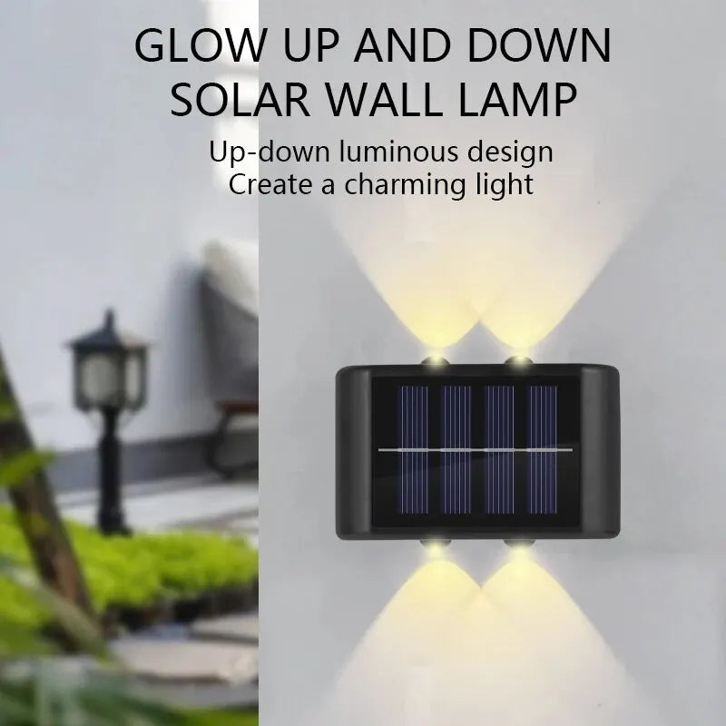 lampe murale solaire panneaux solaires intégrés led noire moderne résistante eau murale oeilletsextérieur jardin