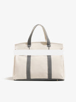 sac main toile coton beige noir vert rose poignées détachables casual chic rivets anti