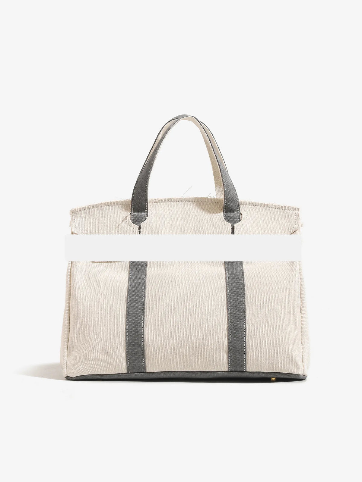 sac main toile coton beige noir vert rose poignées détachables casual chic rivets anti