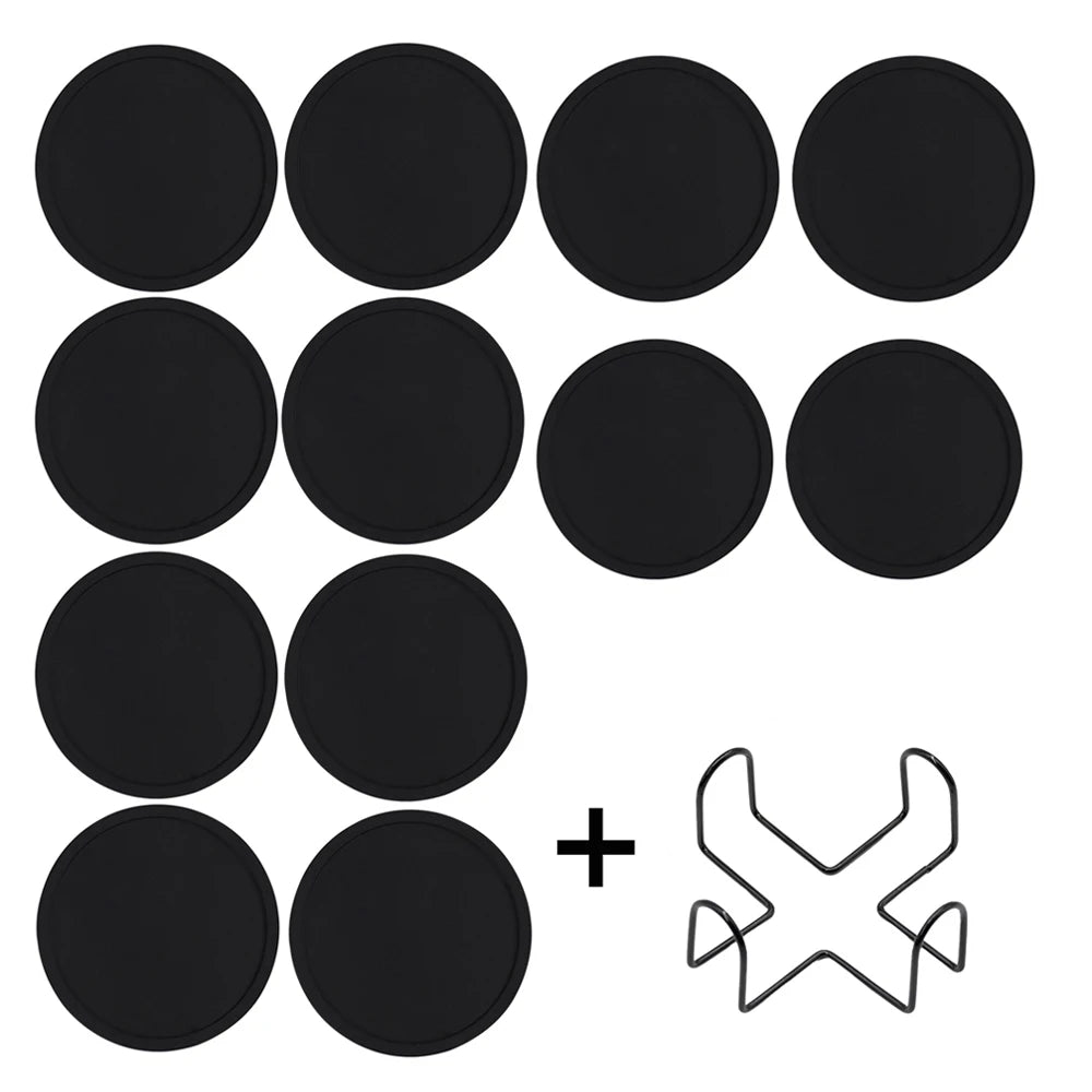 coasters silicone antidérapants antiadhésifs noirs modernes boissons chaudes froides table transparents respectueux environnement