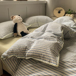 drap lit coton rayures blanc noir moderne 150x200cm 200x230cm 220x240cm 3pièces