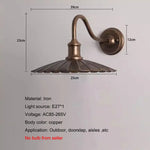 lampe murale extérieure vintage noir cuivre plissée industrielle E27 220V 110V 90260V