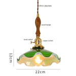 lampe suspendue vintage vert ombre matériau pierre verre 25cm ajustable 200cm autonomie e27