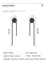 lampe murale led moderne minimaliste noir doré fixée mur interrupteur câble 2000lm chambre salle