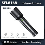 lampe torche noire texturée moderne 20w alliage aluminium éclairage 500mètres led camping