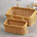 paniers tressés naturels panier suspendu mural rangement fruits légumes crochet scandinave pliable respectueux environnement.storage