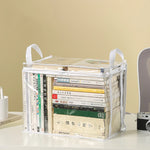 organisateur livres transparent noir poignées amovibles moderne pratique sac livres étudiant classe rangement ménage