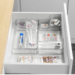Organisateur bureau transparent vert avec compartiments