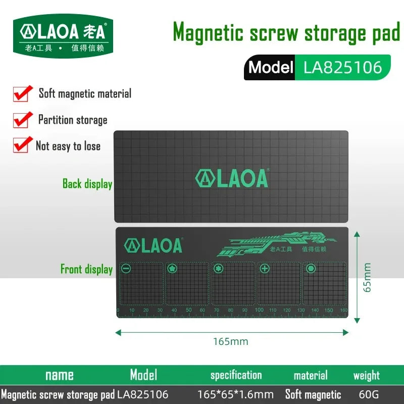 tapis magnétique rangement vis noir quadrillé compartiments réparation électronique industrielle utilitaire bricolage maison