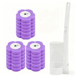 brosse wc jetable tête remplaçable kit outil nettoyage moderne pratique blanc bleu violet jaune