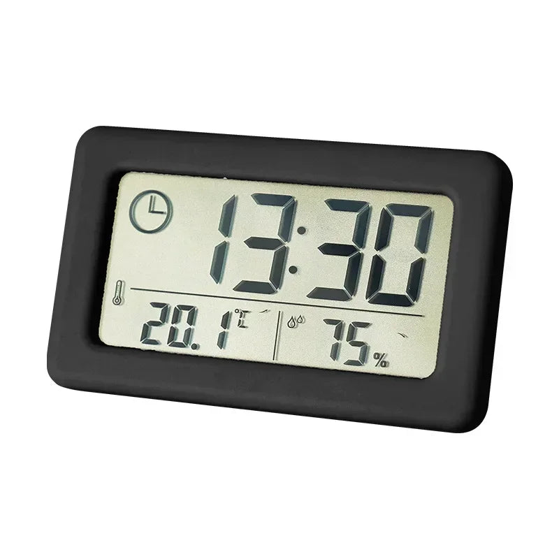 horloge murale réveil numérique thermomètre hygromètre led moderne carré noir blanc rose vert
