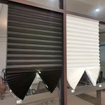 store lamelles moderne adhésif polyester plissé blanc gris noir opacité semi blackout