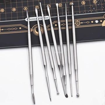 outils sculpture acier inoxydable aiguilles crochet modernes pièces ultralégers argentées lisses